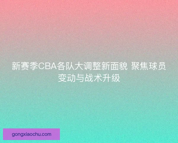 新赛季CBA各队大调整新面貌 聚焦球员变动与战术升级