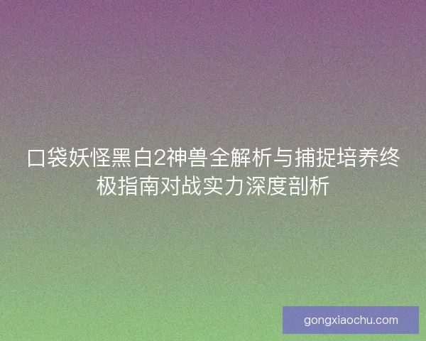 口袋妖怪黑白2神兽全解析与捕捉培养终极指南对战实力深度剖析