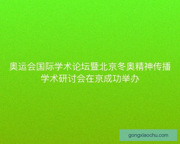 奥运会国际学术论坛暨北京冬奥精神传播学术研讨会在京成功举办 奥运会国际学术论坛暨北京冬奥精神传播学术研讨会在京成功举办